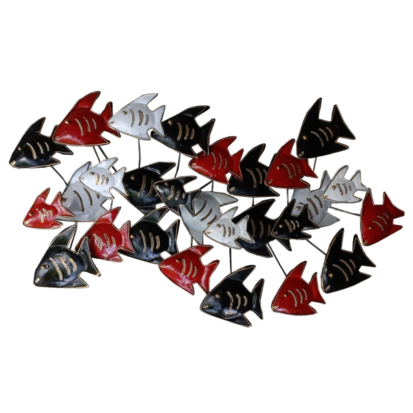 banc de poissons en métal 55x35cm - Littomer