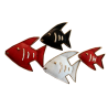banc de poissons en métal 35x18cm - Littomer