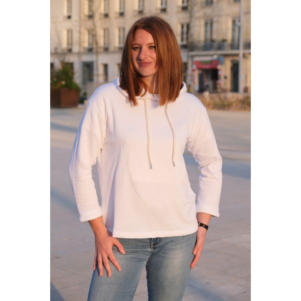 Sweat Capuche Été Blanc - Littomer