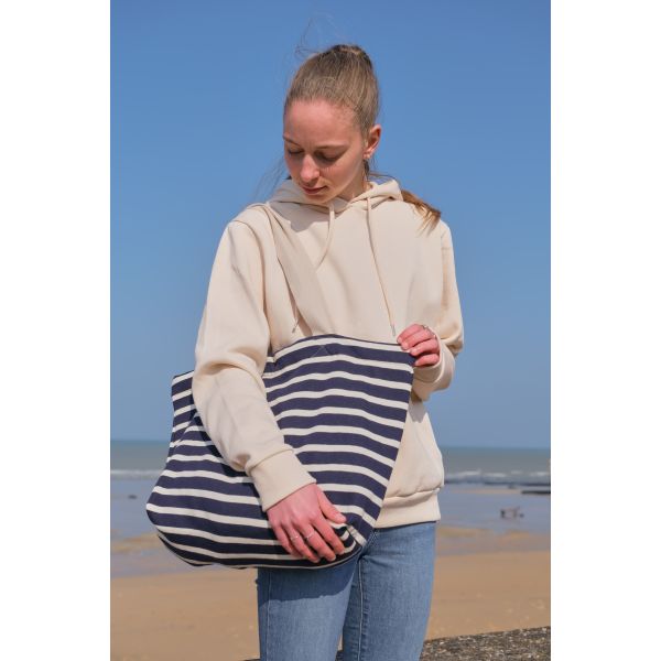 Sac de Plage Pilou Marine/Écru