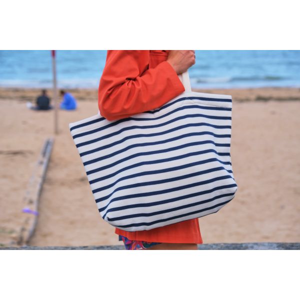 Sac de Plage Pilou Écru/Marine