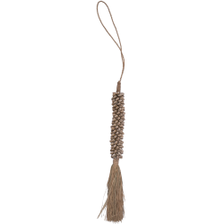 Embrase de coquillages gris et raphia