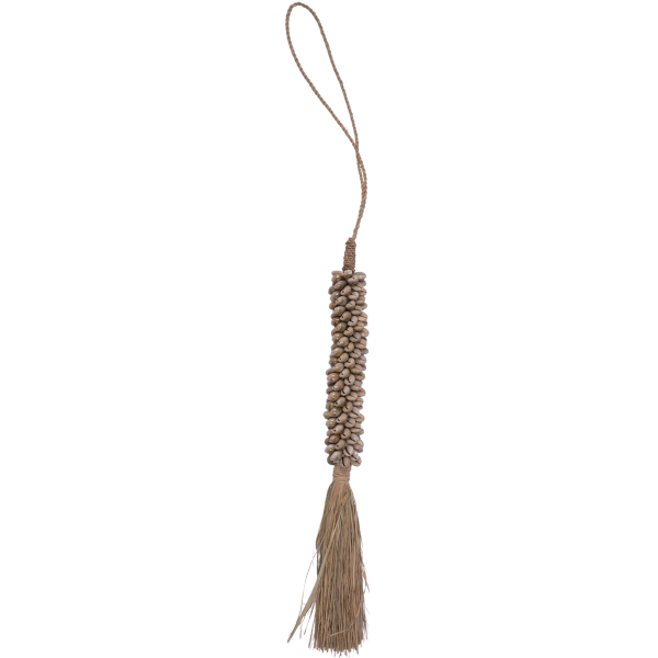 Embrase de coquillages gris et raphia