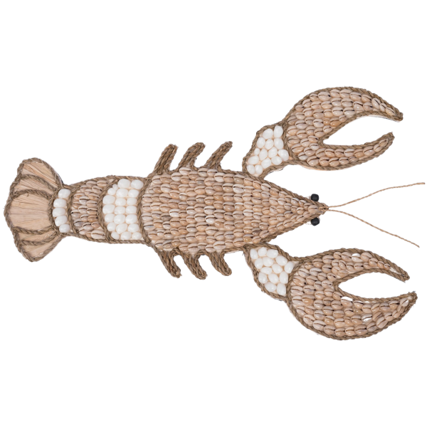 Homard mural de coquillages et raphia - Littomer