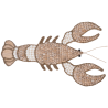 Homard mural de coquillages et raphia - Littomer