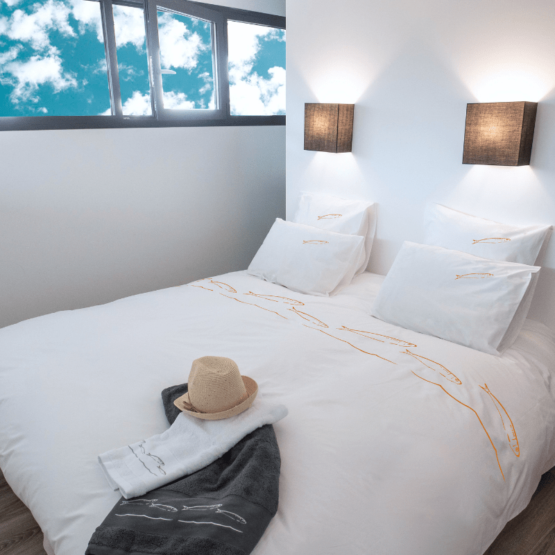 Housse de couette sardines Orange 100 % COTON
