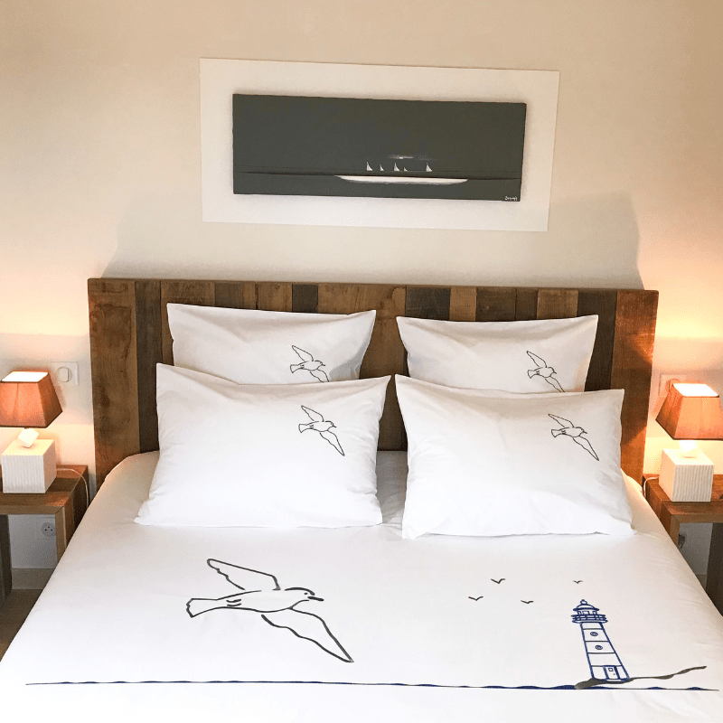 Housse de couette phare et mouettes 100 % COTON