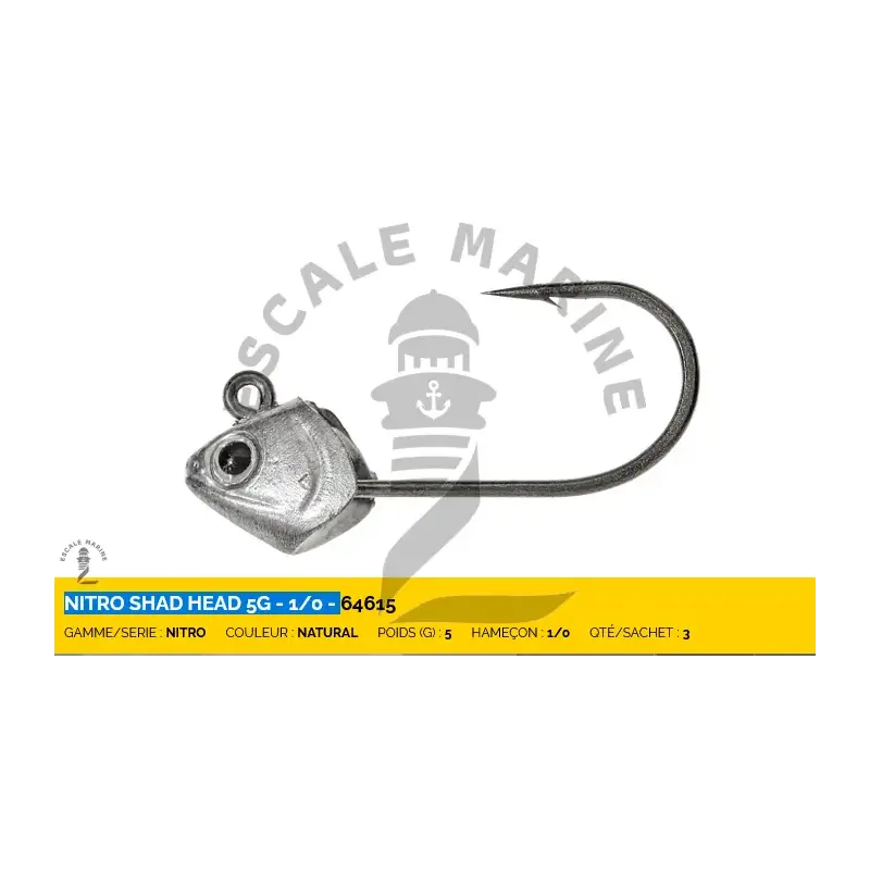 Tête plombée Nitro Shad Head 5 g