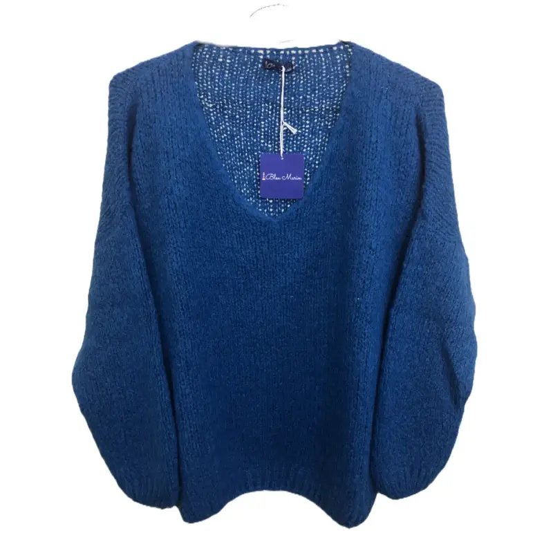 Pull Rosalie face bleu azur