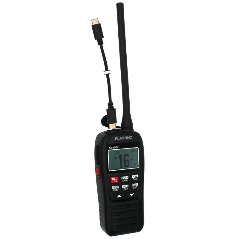 VHF portable SX-400+ – Étanche, 5 W, réducteur de bruit et ATIS