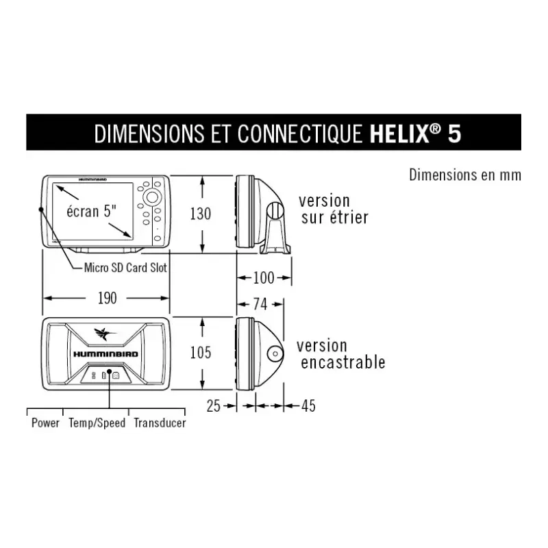GPS-Lecteur de carte HELIX 5 G2, avec antenne GPS intégrée (410240-1)