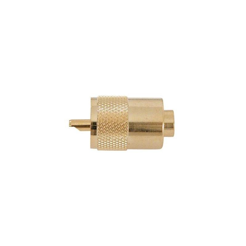 Prise PL 259 pour câble Ø6 mm - plaquée or 24 carats