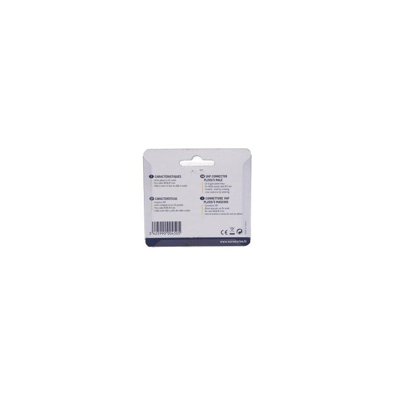 Connecteur PL 259 / 6  mâle plaqué or 24K pour câble RG58