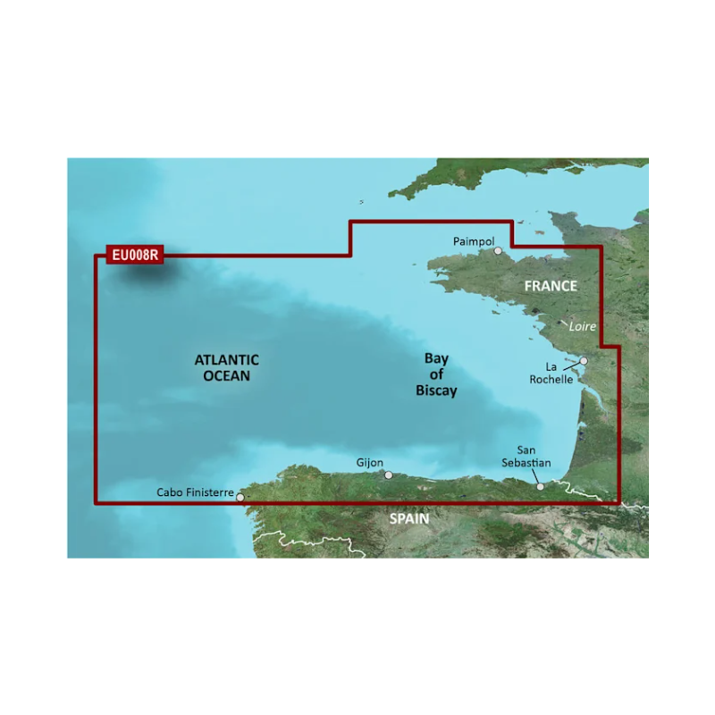 Carte marine Garmin BlueChart g3 HXEU008R - Bay of Biscay (Golfe de Gascogne)