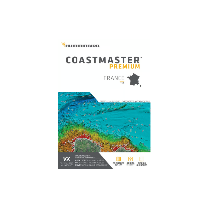 Carte marine Humminbird CoastMaster Premium France & Corse (602016-1)