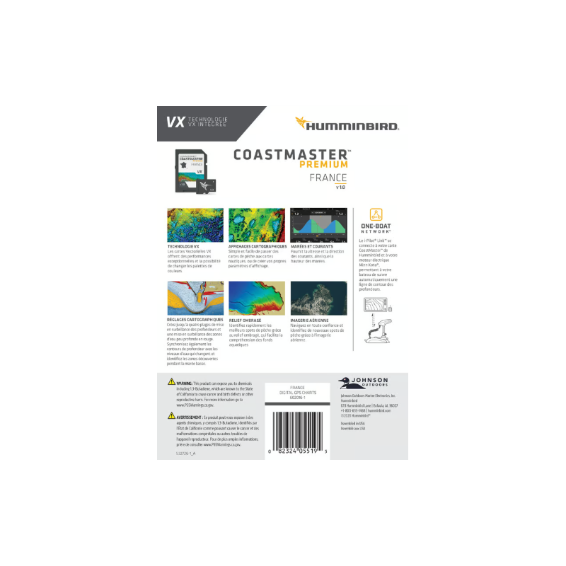Carte Humminbird CoastMaster France & Corse  602016-1 Premium