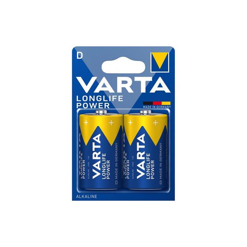 Pile alcaline LR20 D Longlife Power – Varta – Blister de 2