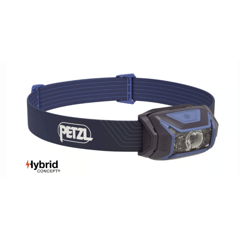 Lampe frontale Petzl ACTIK Bleue – 450 lumens – Éclairage multifaisceau avec lumière rouge