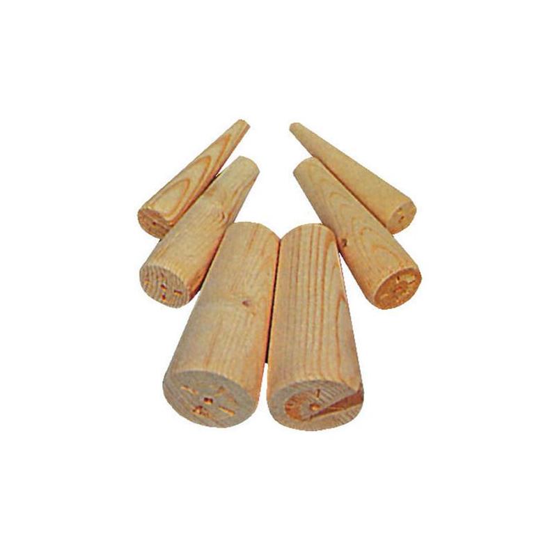 Lot de 10 Pinoches Bois Coniques 8 à 38mm