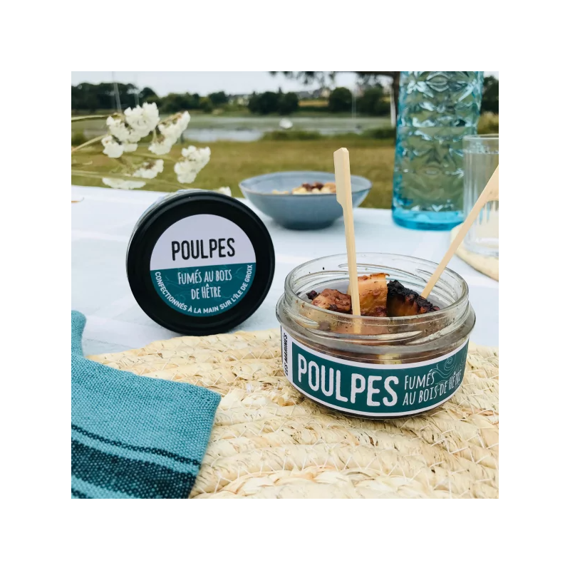 Poulpe Fumée au Bois de Hêtre 100g Groix et Nature - Fumage Artisanal