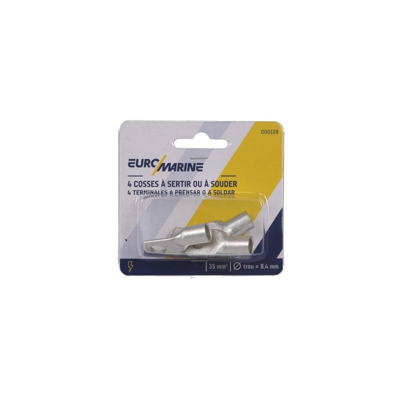 Cosses à sertir ou à souder Ø 8,4 mm pour câble 8,2 mm – Lot de 4