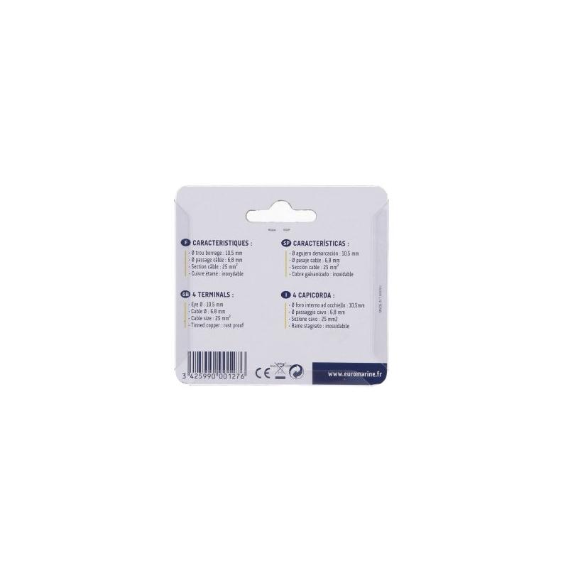 Cosses Ø 10,5 mm câble 6,8 mm – Lot de 4