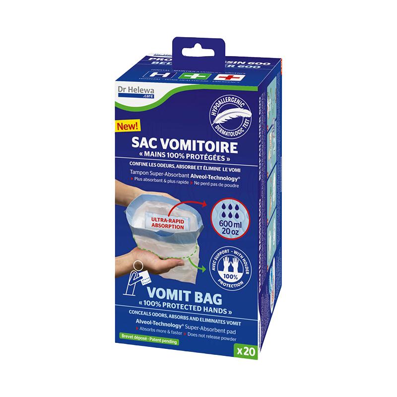 Sacs Vomitoires à Usage Unique avec Embout Rigide (Boîte de 20)