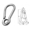 MOUSQUETON INOX AVEC ŒIL AISI 316