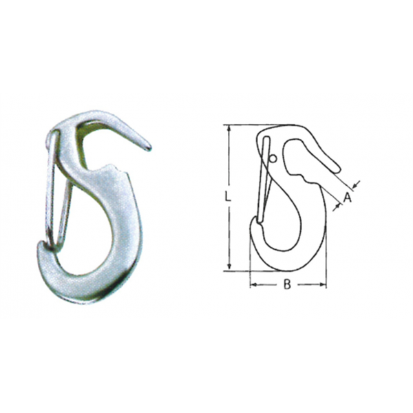MOUSQUETON ASYMETRIQUE - INOX - AISI 316