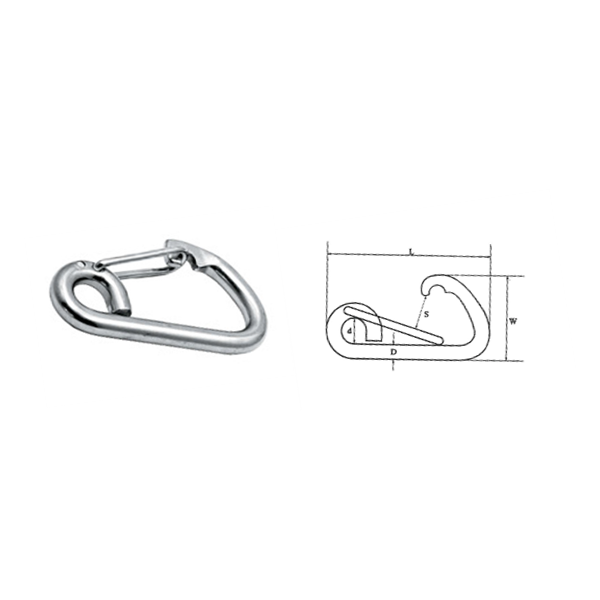 MOUSQUETON ASYMETRIQUE - INOX - AISI 316