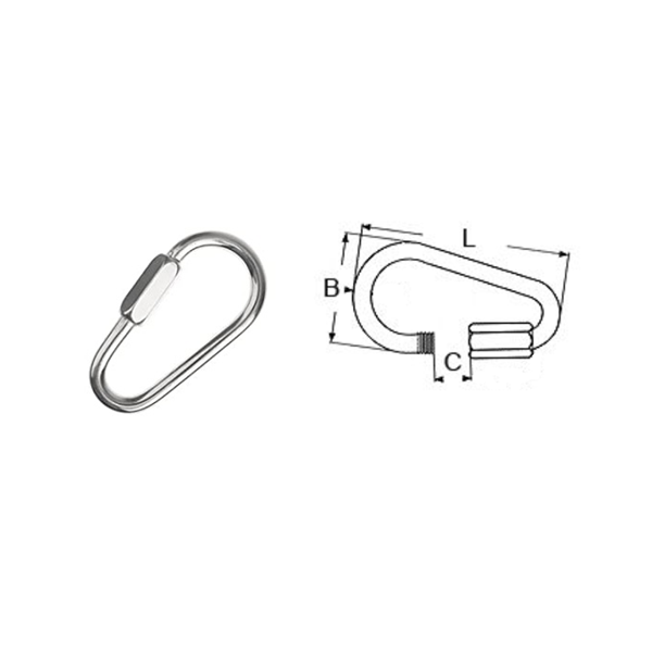 MAILLON RAPIDE POIRE - INOX - AISI 316