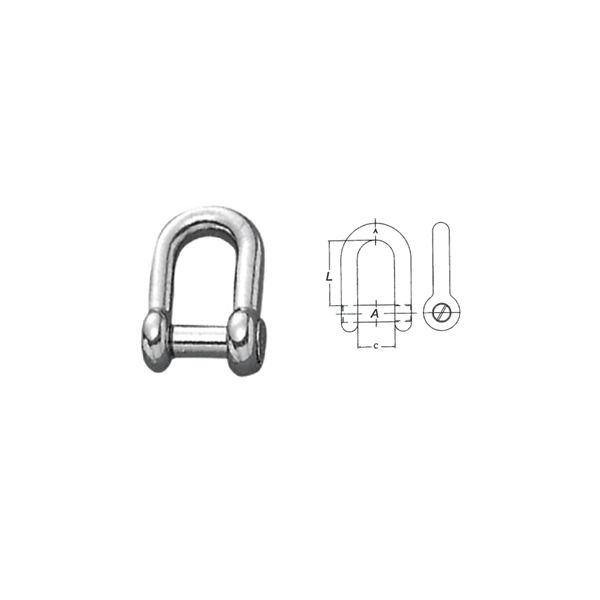 MANILLE DROITE TROU OVAL INOX AISI 316