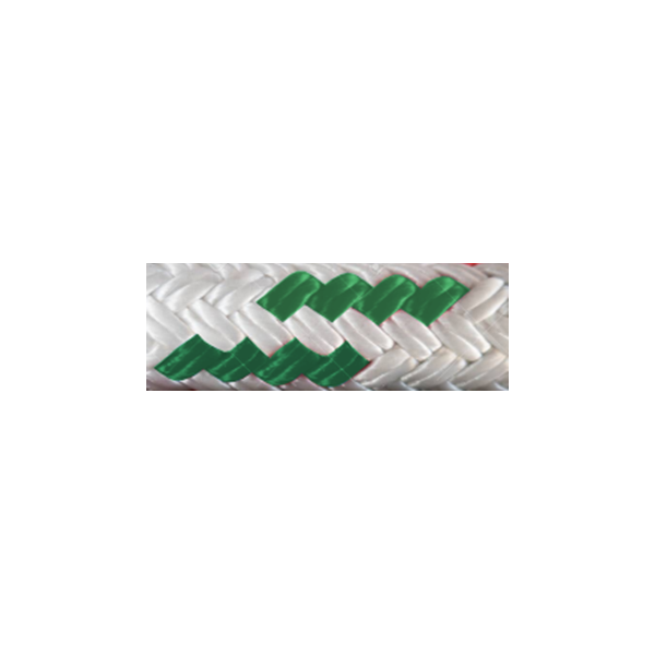 TRESSE POLYESTER - BLANC / FIL VERT