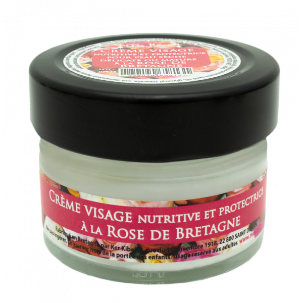 Crème visage nutritive et protectrice pour peau sèche sensible et mature à la rose de bretagne