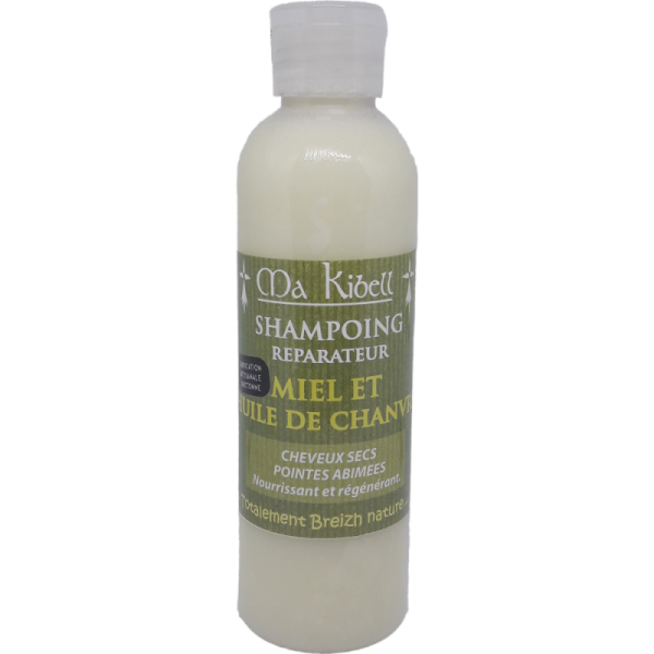 Shampoing réparateur miel et huile de chanvre cheveux secs ou abimés